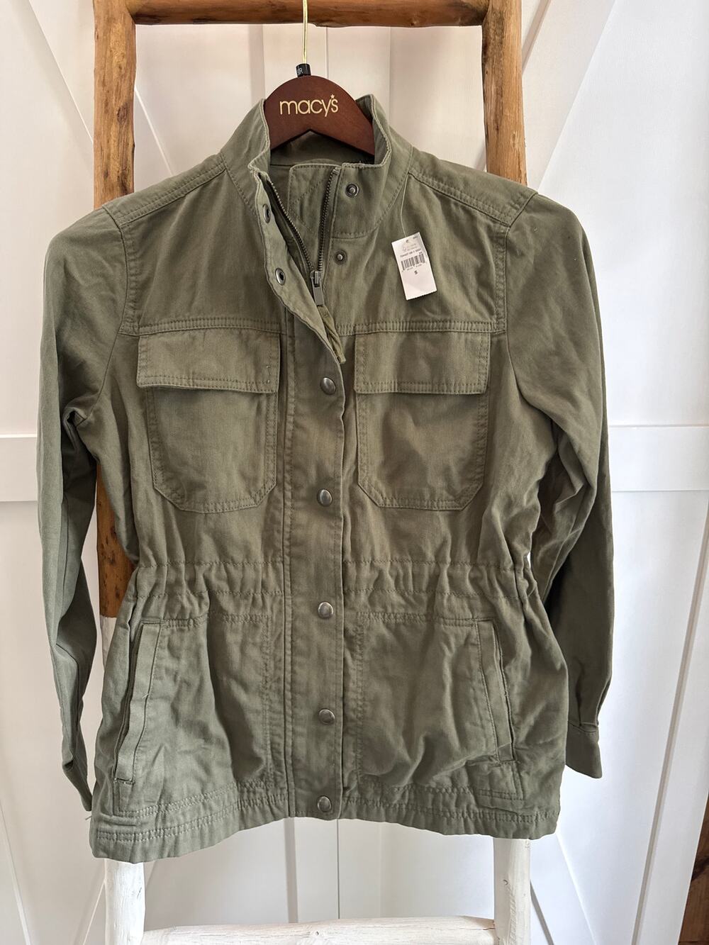Gap Chore Canvas Utility Field Military Green Jacket Small Cotton Sustainable
